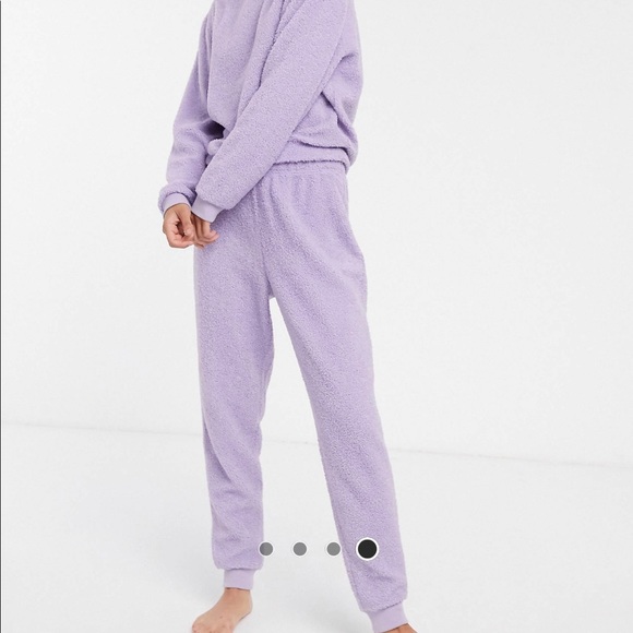 ASOS Lilac Fleece Lounge Set - Picture 4 of 9